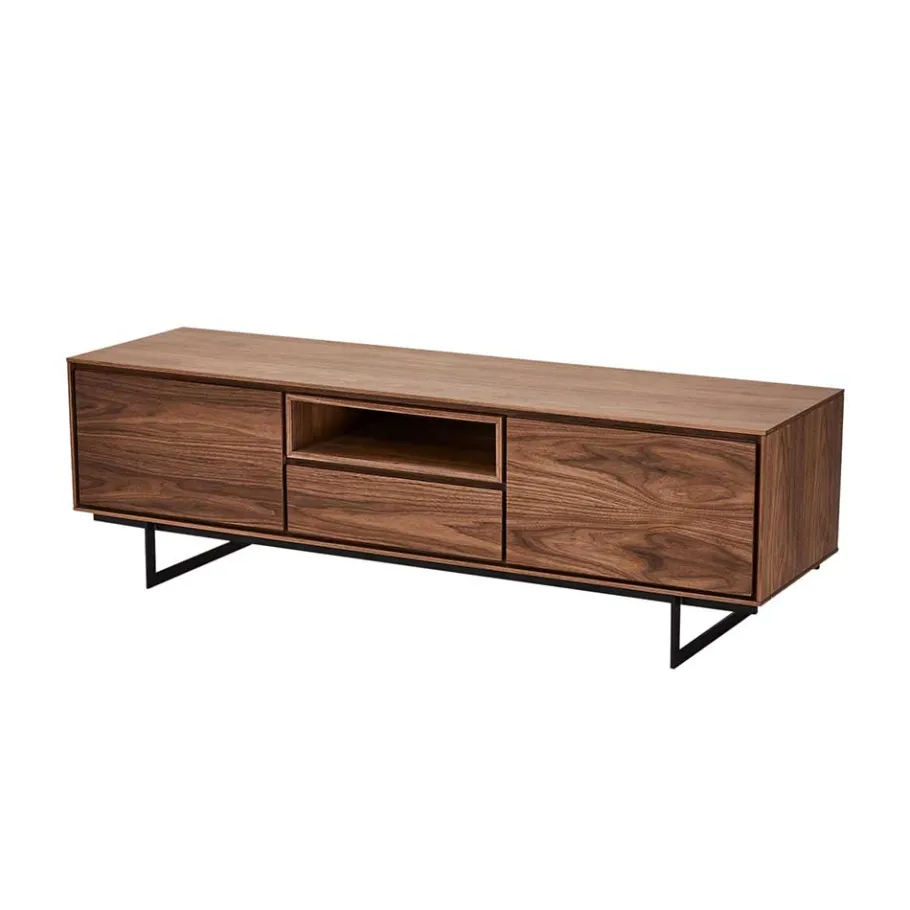 Discount Wohnen TV Lowboard in Walnussfarben Furnier - Melvue