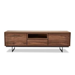 Discount Wohnen TV Lowboard in Walnussfarben Furnier - Melvue