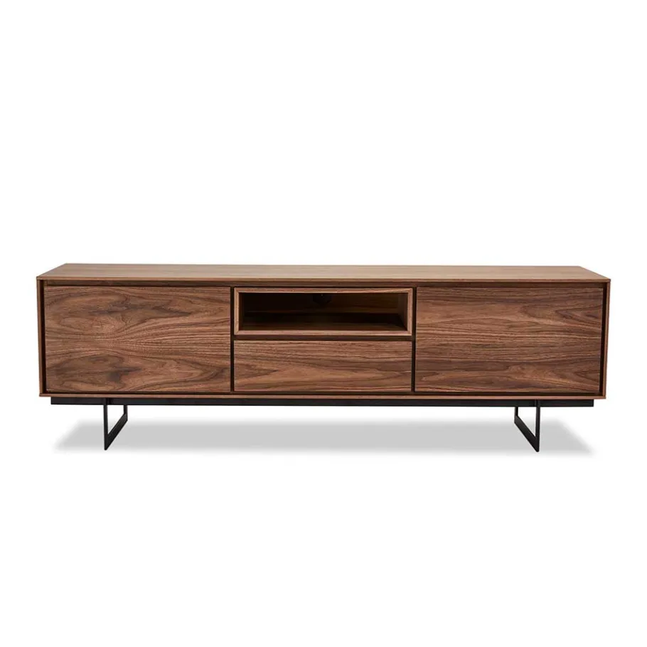 Discount Wohnen TV Lowboard in Walnussfarben Furnier - Melvue