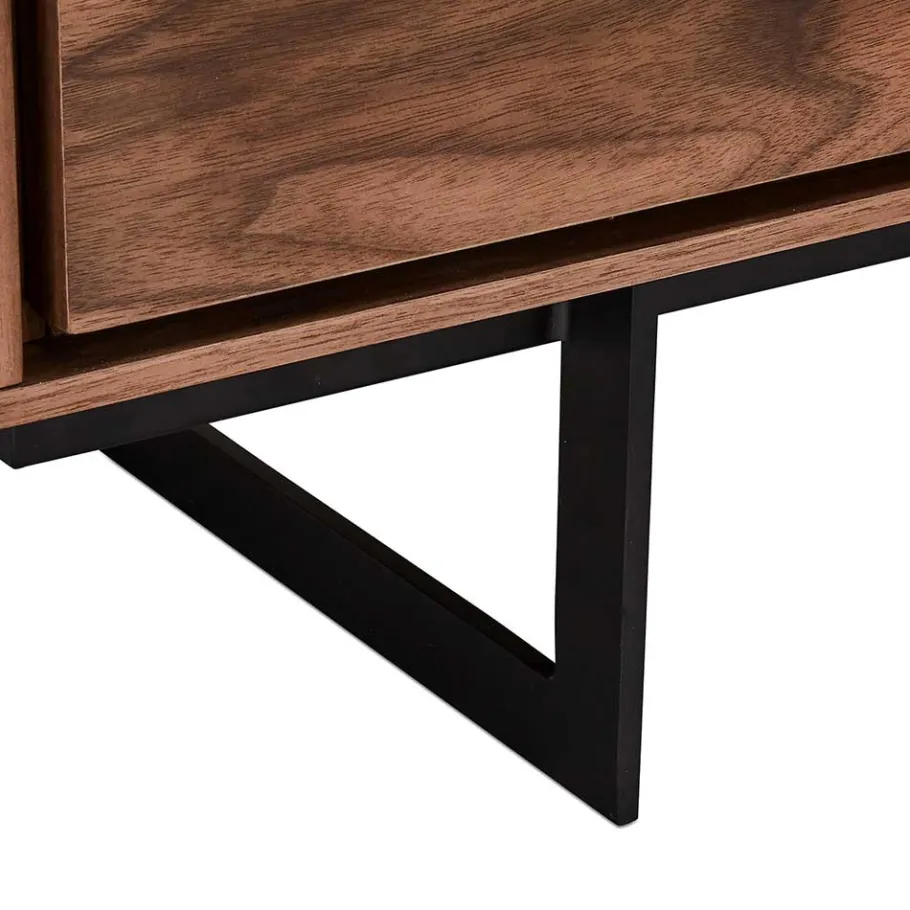 Discount Wohnen TV Lowboard in Walnussfarben Furnier - Melvue