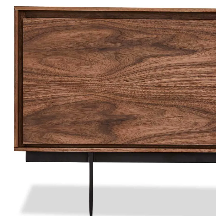 Discount Wohnen TV Lowboard in Walnussfarben Furnier - Melvue