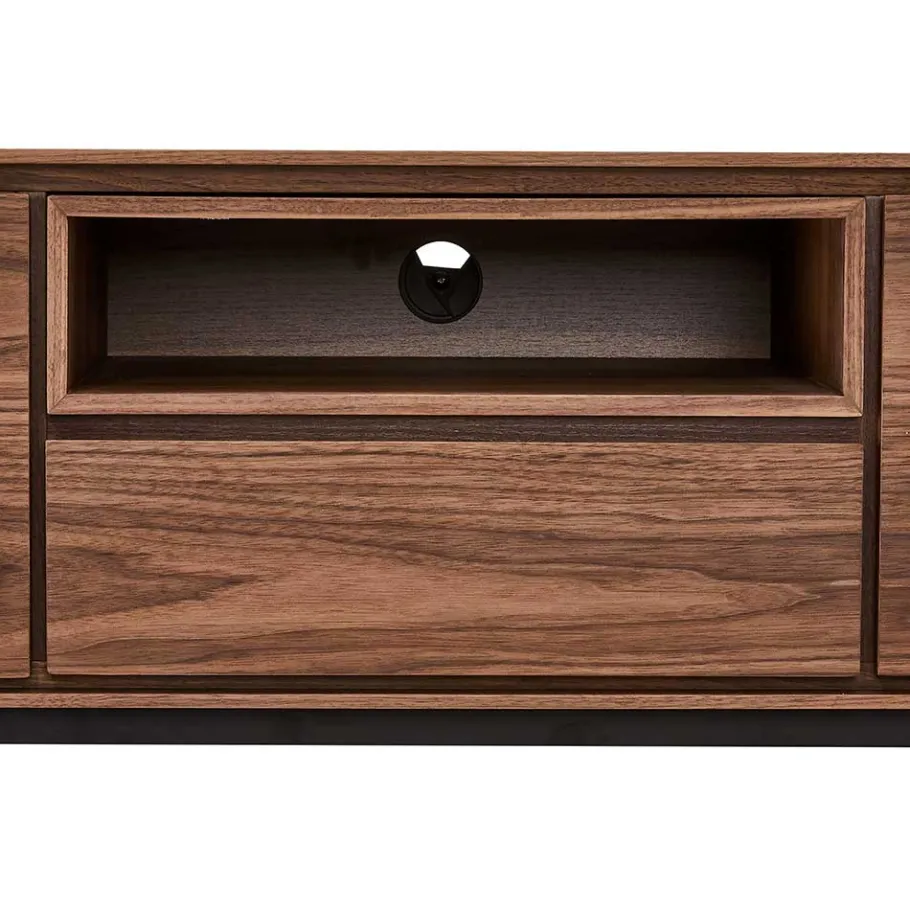 Discount Wohnen TV Lowboard in Walnussfarben Furnier - Melvue