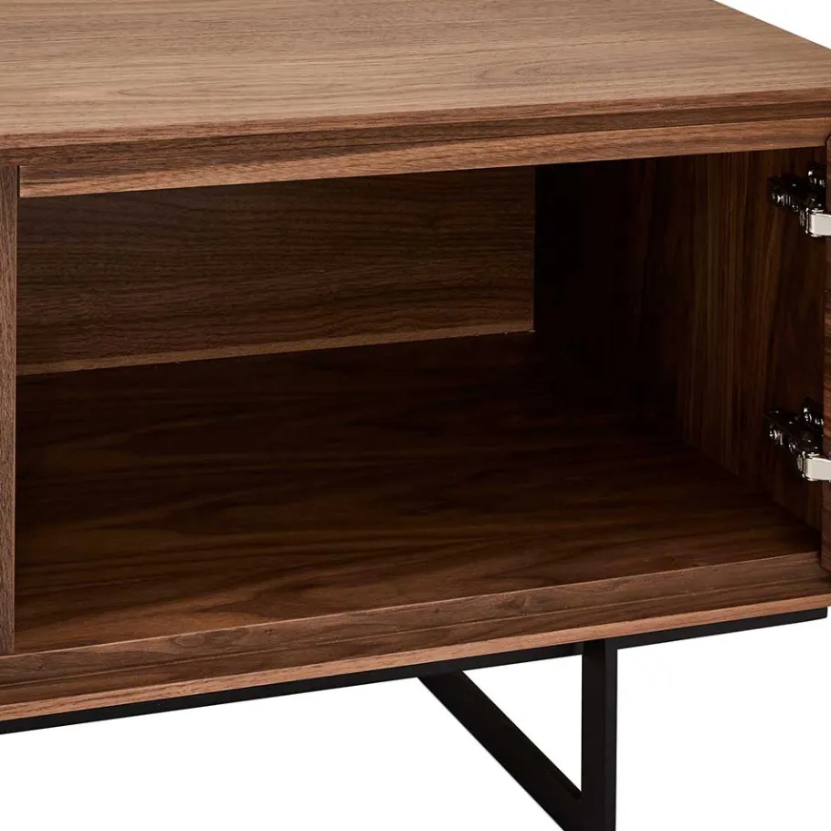 Discount Wohnen TV Lowboard in Walnussfarben Furnier - Melvue