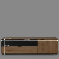 Online Wohnen TV Lowboard in Wildeiche und Anthrazit - Kantino