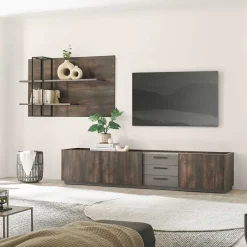Hot Wohnen TV Unterschrank & Wandboard Set - Mundo (zweiteilig)