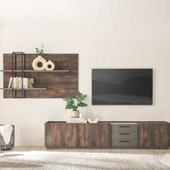 Hot Wohnen TV Unterschrank & Wandboard Set - Mundo (zweiteilig)