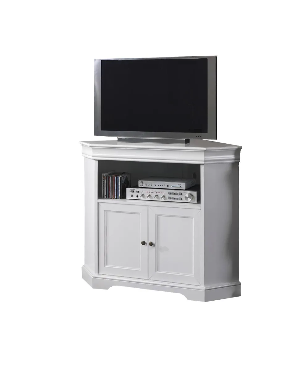 New Wohnen TV Unterschrank für Ecke in Weiß - Zarinas