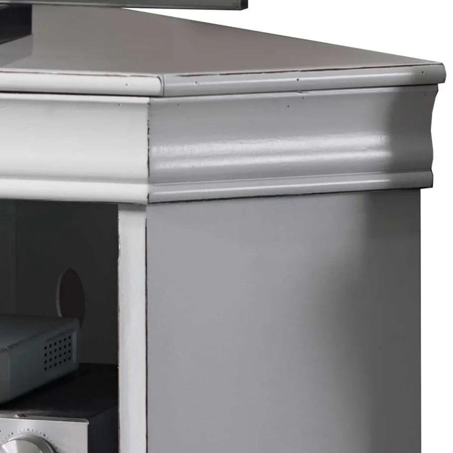 New Wohnen TV Unterschrank für Ecke in Weiß - Zarinas