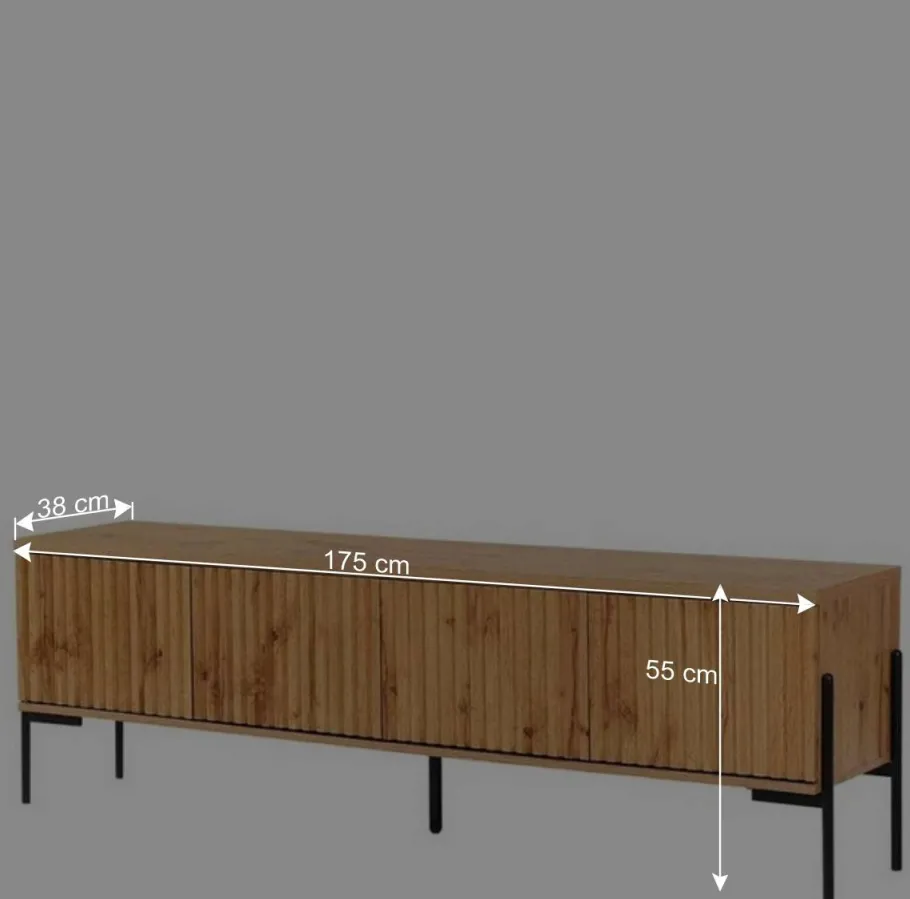 New Wohnen TV Unterschrank im Skandi Design - Elastian