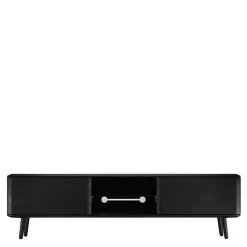 Outlet Wohnen TV Unterschrank in Schwarz aus Eiche - Arathan
