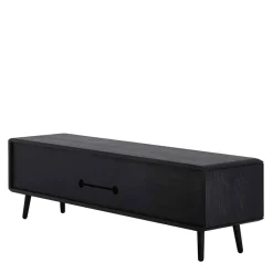 Outlet Wohnen TV Unterschrank in Schwarz aus Eiche - Arathan