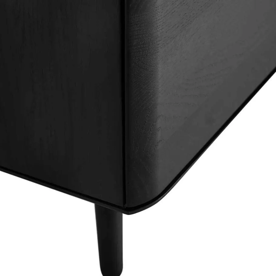 Outlet Wohnen TV Unterschrank in Schwarz aus Eiche - Arathan