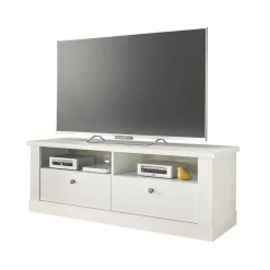 Best Wohnen TV Wohnwand in weißer Holzoptik Pinie - Liancos (vierteilig)