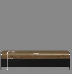 Wohnen TV Wohnwand Möbelset 194 cm breit - Viligrana (dreiteilig)