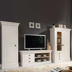 New Wohnen TV Wohnwand Satumare aus Kiefer teilmassiv (dreiteilig)