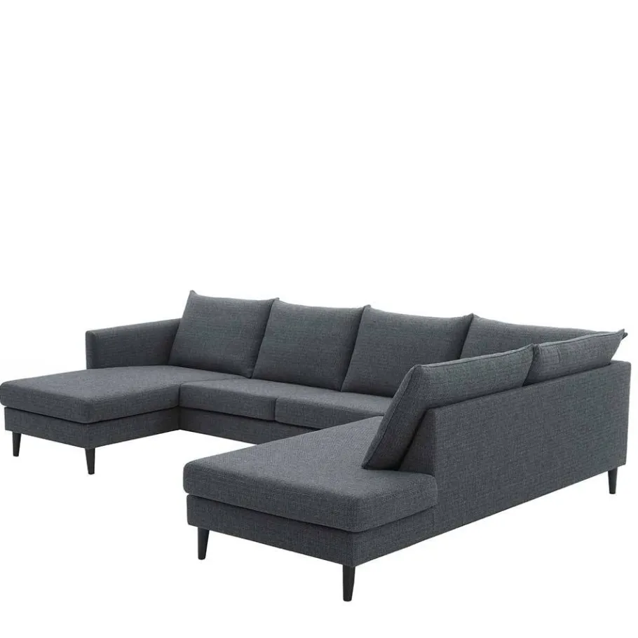 Wohnen U-Couch Wohnlandschaft in Anthrazit - Soltropa