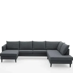 Wohnen U-Couch Wohnlandschaft in Anthrazit - Soltropa