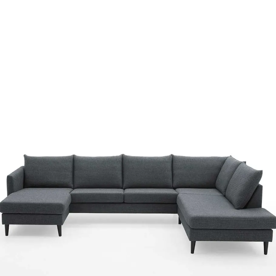 Wohnen U-Couch Wohnlandschaft in Anthrazit - Soltropa