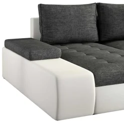 Online Wohnen U-Design Wohnlandschaft in Dunkelgrau und Weiß - Alfonosso