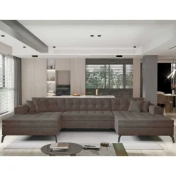New Wohnen U-Design Wohnlandschaft mit Schlaffunktion - Klevani