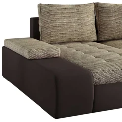 Clearance Wohnen U-Schlafcouch in Beige und Dunkelbraun - Driften
