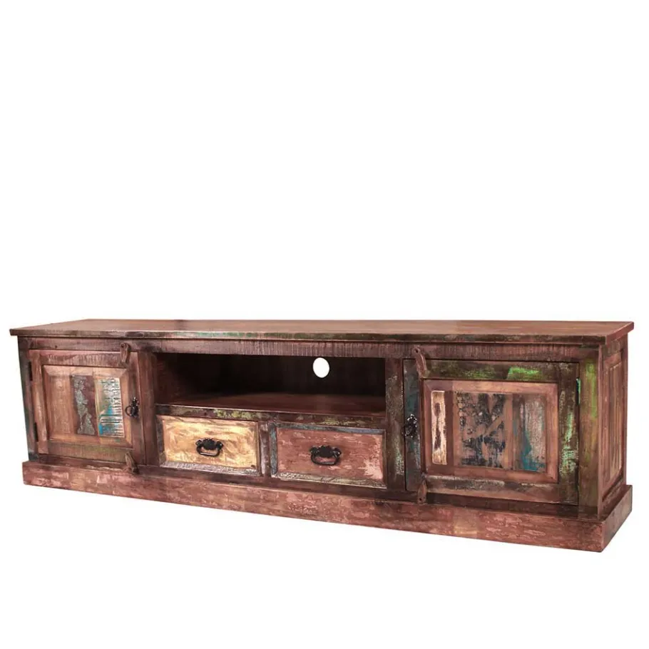 Clearance Wohnen Used Look TV Board aus Altholz Jamaica im Shabby Chic