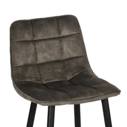 Wohnen Velours Barstühle in Dunkelgrün - Cremo (2er Set)