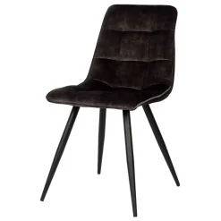 Clearance Wohnen Velours Esszimmerstuhl in Anthrazit - Zirus (2er Set)