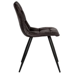 Clearance Wohnen Velours Esszimmerstuhl in Anthrazit - Zirus (2er Set)