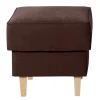 Best Wohnen Velours Hocker in Braun und Buche - Revelinda