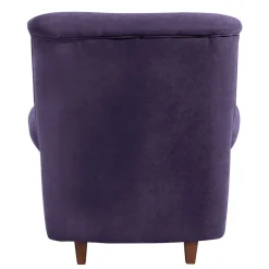 New Wohnen Velours Ohrenbackensessel in Violett - Salut