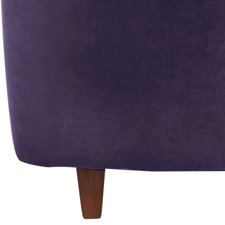 New Wohnen Velours Ohrenbackensessel in Violett - Salut