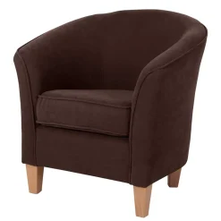 Clearance Wohnen Velours Polstersessel halbrund in Braun - Cazar