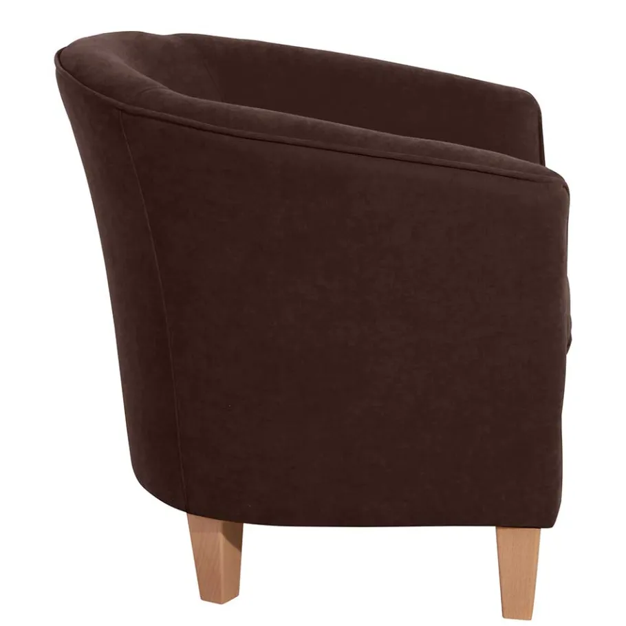 Clearance Wohnen Velours Polstersessel halbrund in Braun - Cazar