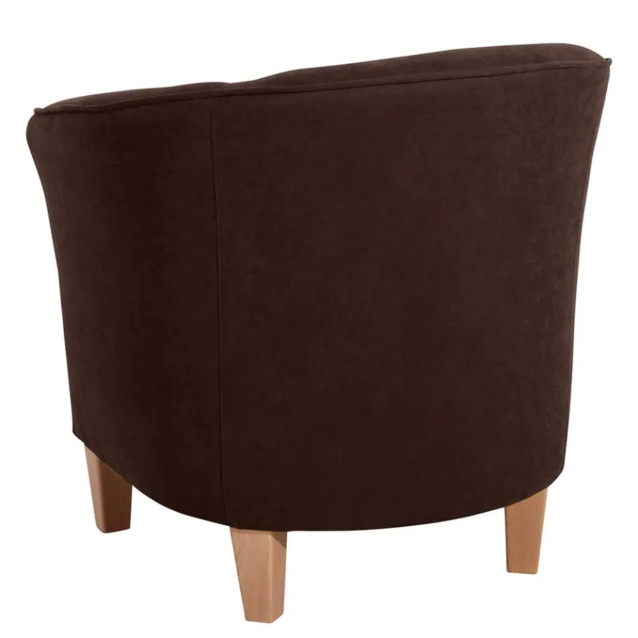 Clearance Wohnen Velours Polstersessel halbrund in Braun - Cazar