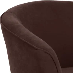 Clearance Wohnen Velours Polstersessel halbrund in Braun - Cazar