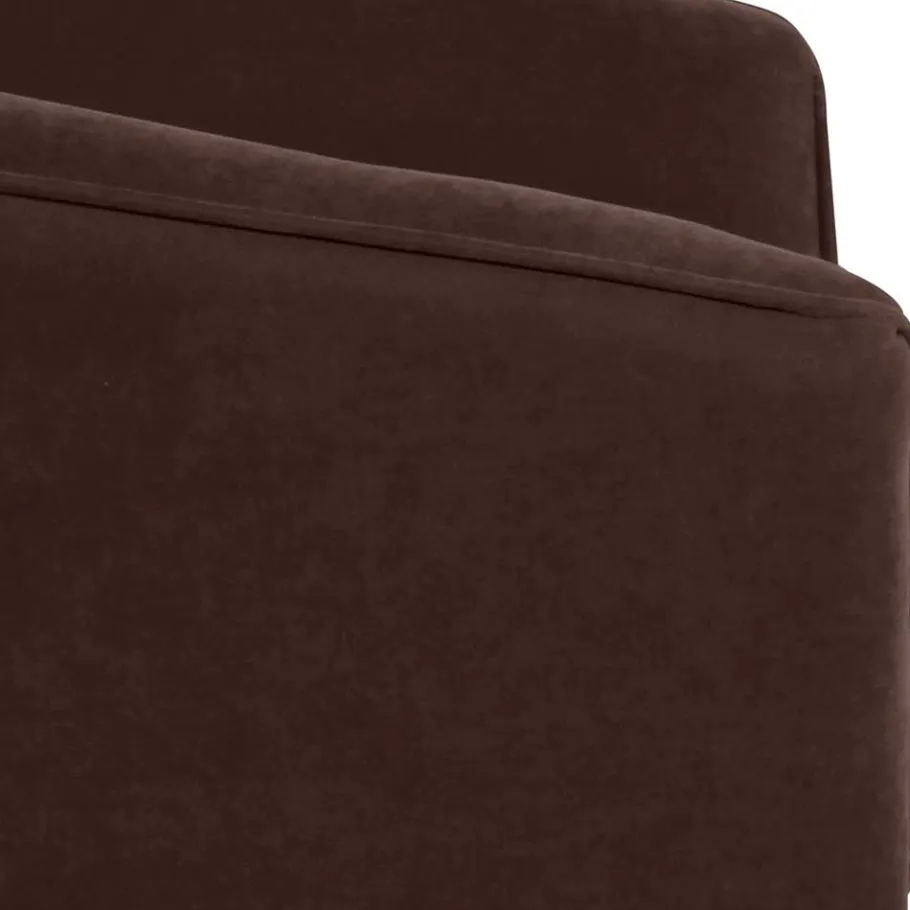 Clearance Wohnen Velours Polstersessel halbrund in Braun - Cazar