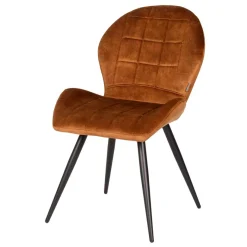 Discount Wohnen Velours Polsterstuhl in Ocker - Rafu (2er Set)