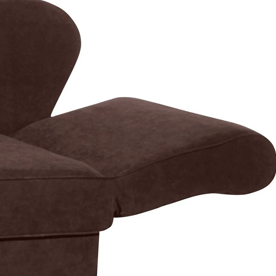 Sale Wohnen Velours Recamiere in Braun mit Buche - Curney
