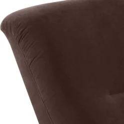 Best Wohnen Velours Sessel in Braun mit Nussbaumfarben - Vastonia