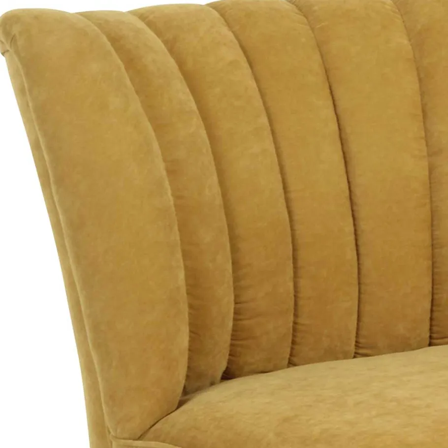 Clearance Wohnen Velours Sessel in Maisgelb und Buche - Barack