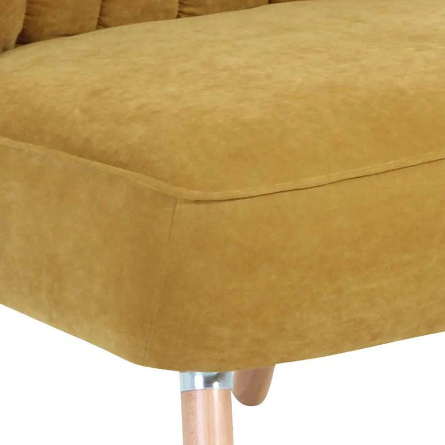 Clearance Wohnen Velours Sessel in Maisgelb und Buche - Barack