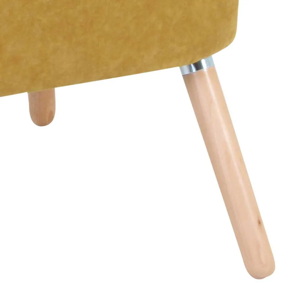 Clearance Wohnen Velours Sessel in Maisgelb und Buche - Barack