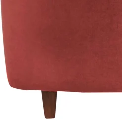 Best Wohnen Velours Sessel in Terracotta und Nussbaum - Valbern