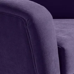 New Wohnen Velours Sessel in Violett und Buche Natur - Cunnar