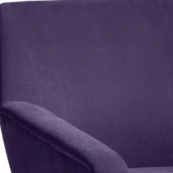 New Wohnen Velours Sessel in Violett und Buche Natur - Cunnar