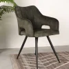 New Wohnen Velours Tischsessel in Dunkelgrün - Clarendon