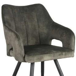 New Wohnen Velours Tischsessel in Dunkelgrün - Clarendon