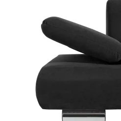 Discount Wohnen Velours Zweisitzer in Schwarz - Perleberg