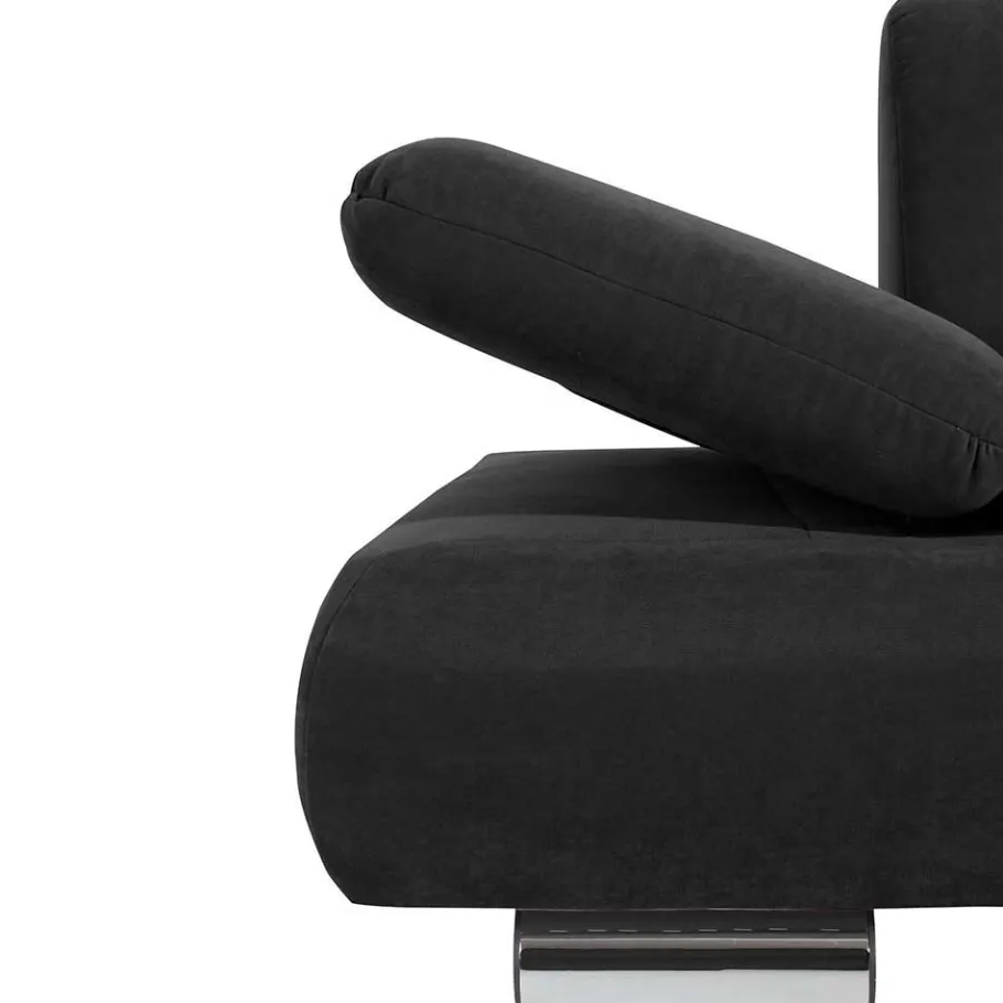 Discount Wohnen Velours Zweisitzer in Schwarz - Perleberg